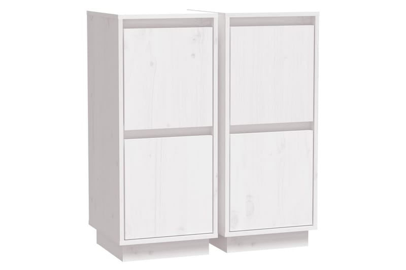 skænke 2 stk. 31,5x34x75 cm massivt fyrretræ hvid - Hvid - Skænke & sideboards