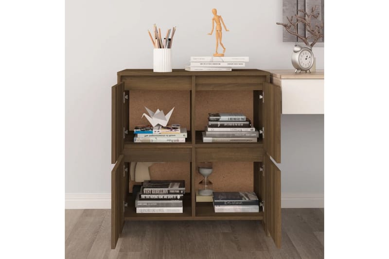 skænke 2 stk. 70x41x75 cm spånplade brun egetræsfarve - Brun - Opbevaring - Opbevaringsmøbler - Skænke & sideboards