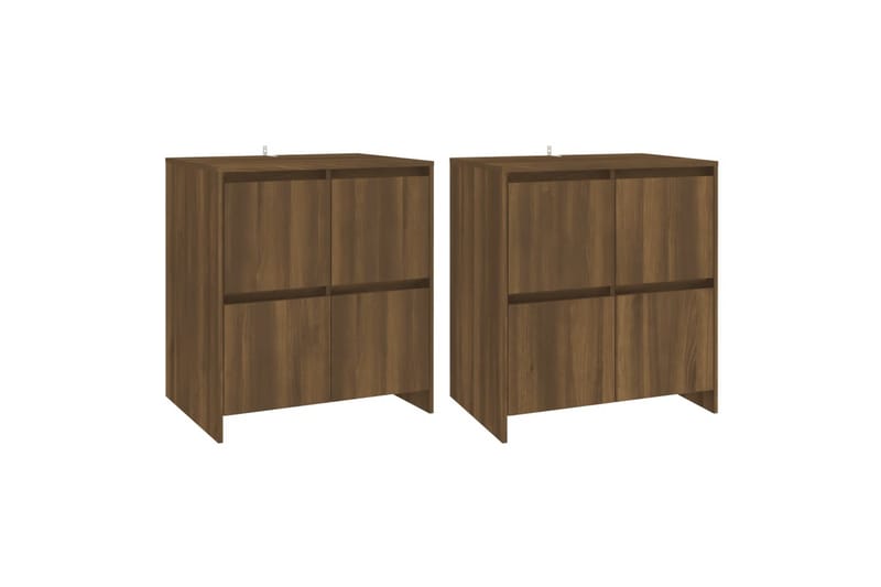 skænke 2 stk. 70x41x75 cm spånplade brun egetræsfarve - Brun - Skænke & sideboards