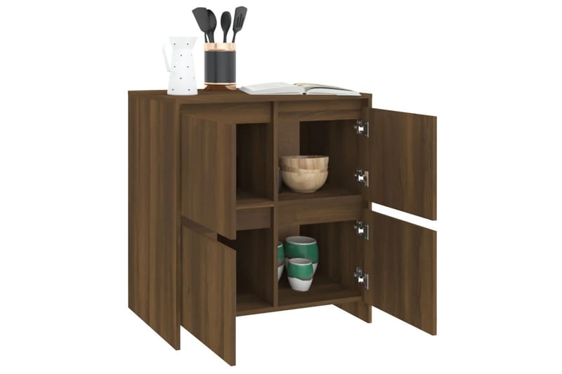 skænke 2 stk. 70x41x75 cm spånplade brun egetræsfarve - Brun - Opbevaring - Opbevaringsmøbler - Skænke & sideboards