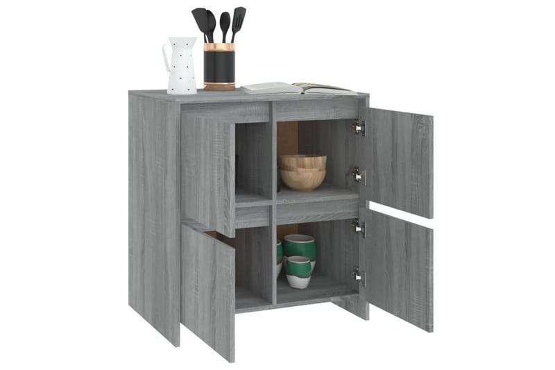 skænke 2 stk. 70x41x75 cm spånplade grå sonoma-eg - Grå - Opbevaring - Opbevaringsmøbler - Skænke & sideboards