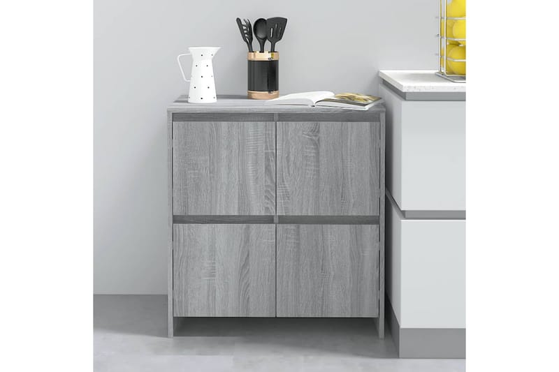 skænke 2 stk. 70x41x75 cm spånplade grå sonoma-eg - Grå - Opbevaring - Opbevaringsmøbler - Skænke & sideboards