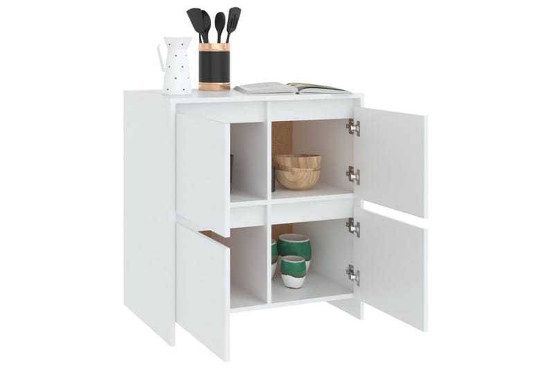 skænke 2 stk. 70x41x75 cm spånplade hvid - Hvid - Opbevaring - Opbevaringsmøbler - Skænke & sideboards