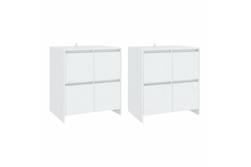 skænke 2 stk. 70x41x75 cm spånplade hvid - Hvid - Opbevaring - Opbevaringsmøbler - Skænke & sideboards
