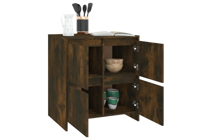skænke 2 stk. 70x41x75 cm spånplade røget egetræsfarve - Brun - Opbevaring - Opbevaringsmøbler - Skænke & sideboards