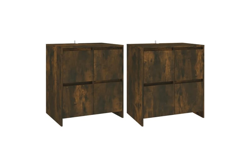 skænke 2 stk. 70x41x75 cm spånplade røget egetræsfarve - Brun - Skænke & sideboards