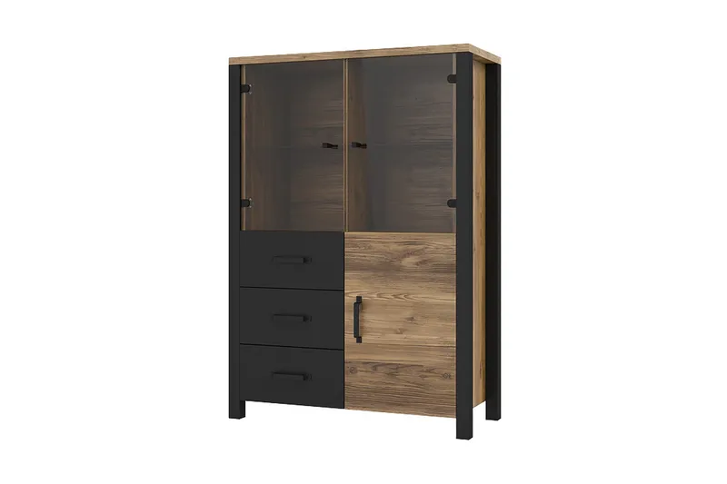 Skarebol TV-møbelsæt, Sort/Træ/Natur