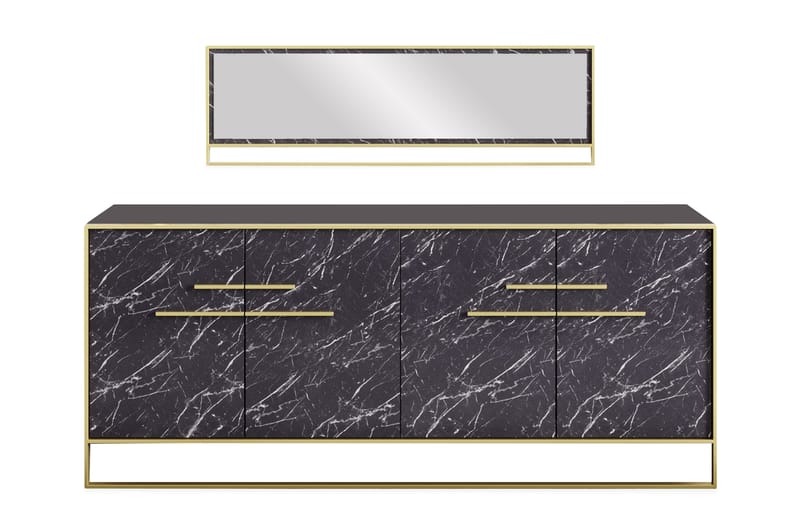 Susia Sidebord 180 cm - Guld|Sort - Opbevaring - Opbevaringsmøbler - Skænke & sideboards