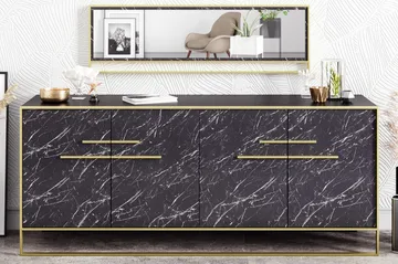 Susia Sidebord 180 cm - Guld/Sort - Opbevaring - Opbevaringsmøbler - Skænke & sideboards
