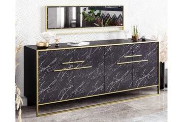 Susia Sidebord 180 cm - Guld/Sort - Opbevaring - Opbevaringsmøbler - Skænke & sideboards