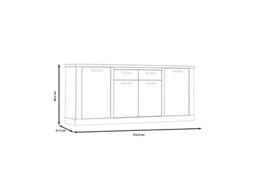Talebi Skænk 41x213 cm - Brun / hvid - Opbevaring - Opbevaringsmøbler - Skænke & sideboards