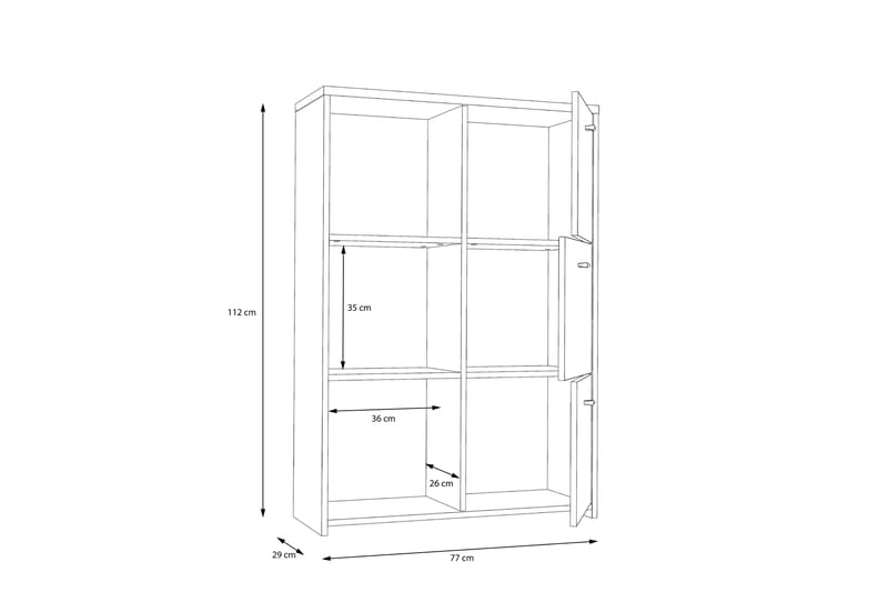 Toledor Skænk 113x77 cm - Brun / hvid - Opbevaring - Opbevaringsmøbler - Skænke & sideboards