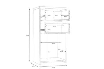 Toledor Skænk 74x40 cm - Brun / hvid - Opbevaring - Opbevaringsmøbler - Skænke & sideboards