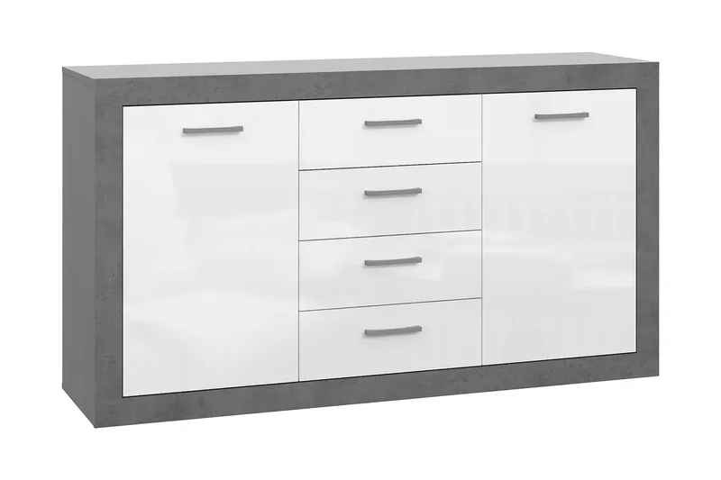 Tolovgrad Sideboard 41x153 cm, Grå/Hvid
