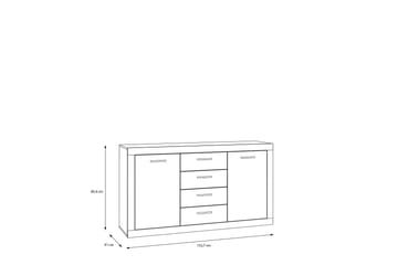 Tolovgrad Sideboard 41x153 cm - Grå/Hvid - Opbevaring - Opbevaringsmøbler - Skænke & sideboards