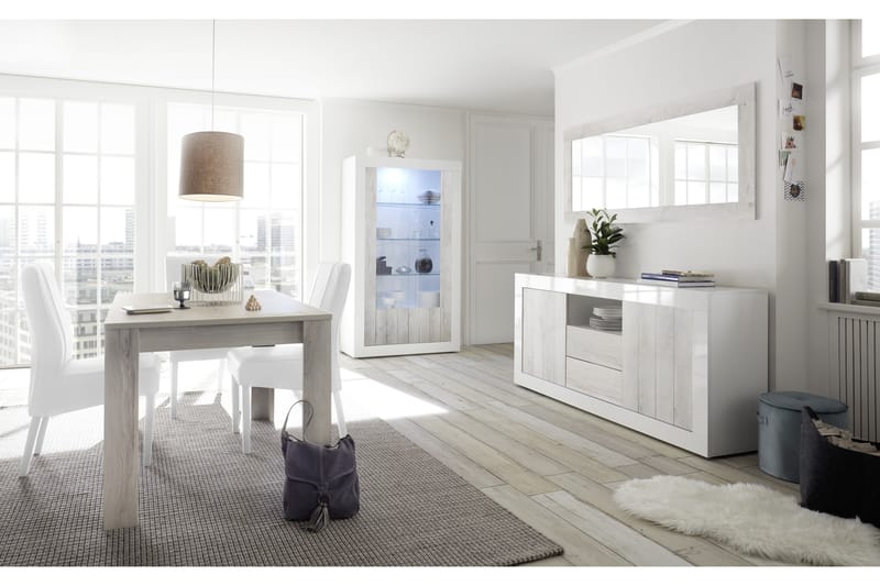 Urbino Skænk 184 cm - Grå/Hvid - Opbevaring - Opbevaringsmøbler - Skænke & sideboards
