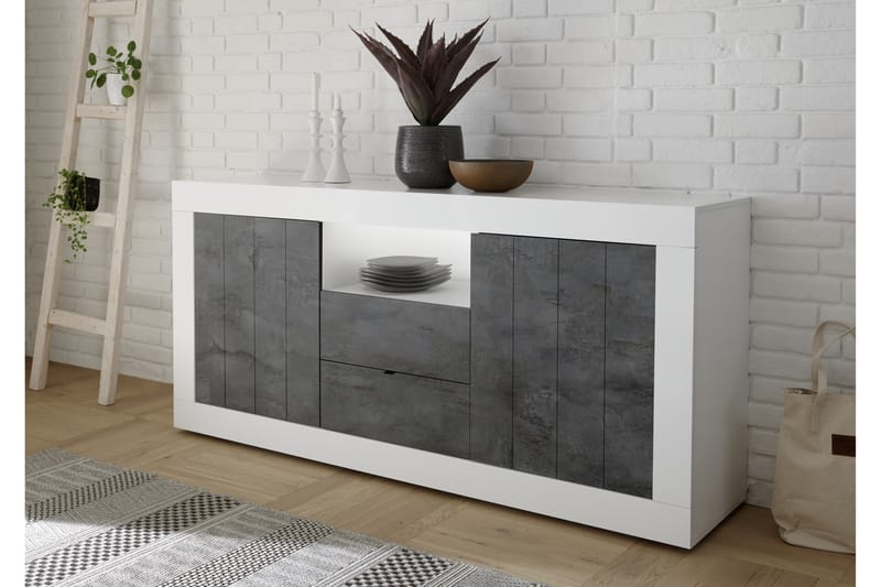 Urbino Skænk 184 cm - Gråmeleret/Hvid - Skænke & sideboards