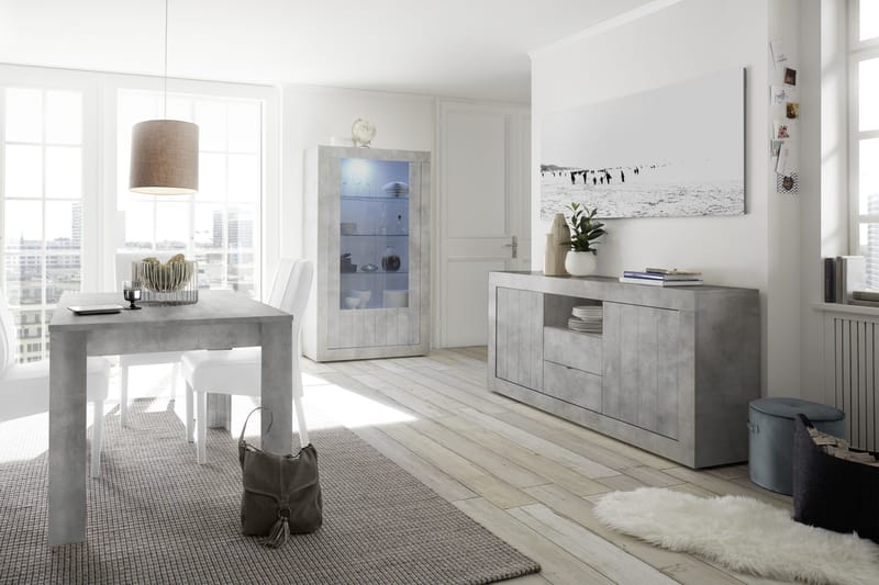 Urbino Skænk 184 cm - Lysegrå Beton - Opbevaring - Opbevaringsmøbler - Skænke & sideboards