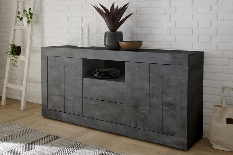 Urbino Skænk 184 cm - Mørkegrå Beton - Opbevaring - Opbevaringsmøbler - Skænke & sideboards