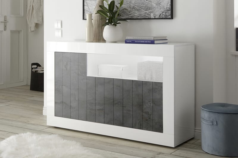 Urbino Skænk Medio 138 cm - Hvid/Gråmeleret - Opbevaring - Opbevaringsmøbler - Skænke & sideboards