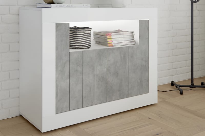 Urbino Skænk Piccolo 110 cm - Grå/Hvid - Opbevaring - Opbevaringsmøbler - Skænke & sideboards