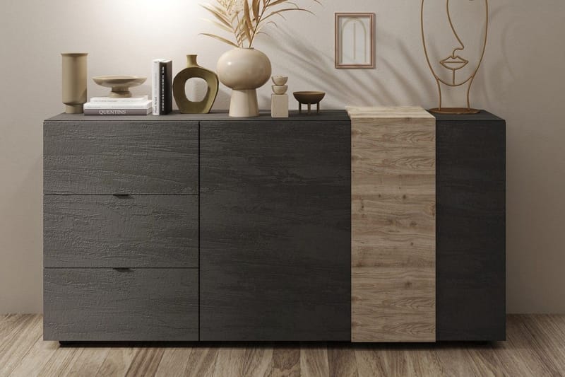 Venrivo Skænk 44x181x86 cm - Grå/Natur - Skænke & sideboards