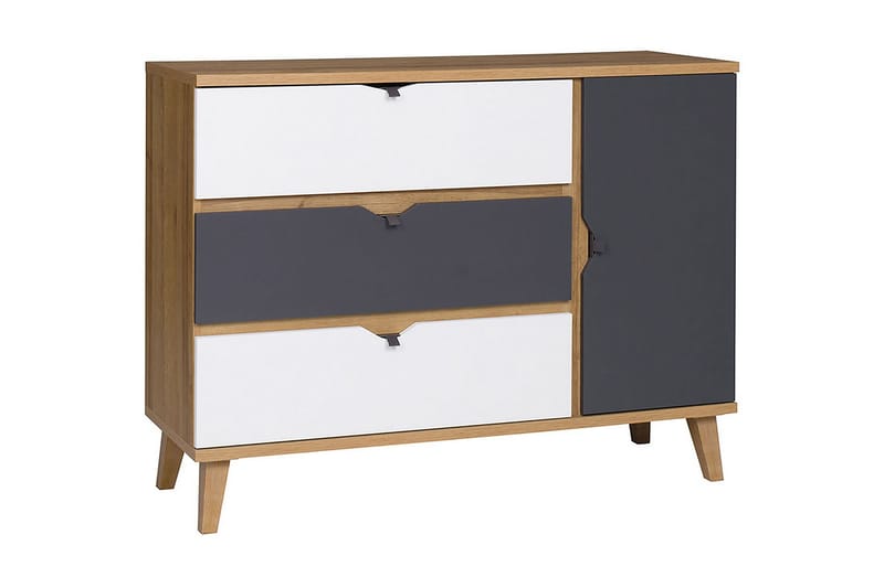 Vintra Skænk 120 cm - Hvid/Grå/Træ - Skænke & sideboards