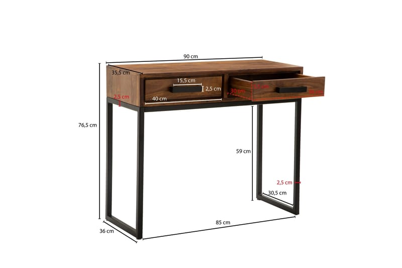 Willowdale skænk 36x90 cm - Brun / sort - Opbevaring - Opbevaringsmøbler - Skænke & sideboards