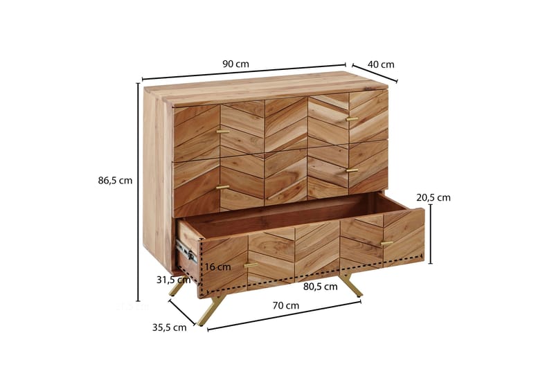 Willowdale skænk 90x40 cm - Brun - Opbevaring - Opbevaringsmøbler - Skænke & sideboards