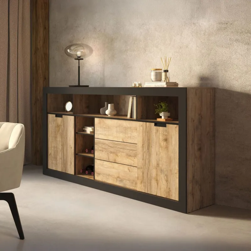 Skænk Tudor 2 Døre med 3 Skuffer - 109 cm - Opbevaring - Opbevaringsmøbler - Skænke & sideboards