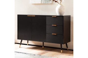 Skænk Wohnling Folieret spånplade egetræslook 120 cm 2 døre 3 skuffer moderne - Møbler - Borde - Aflastningsbord - Bakkebord & små borde