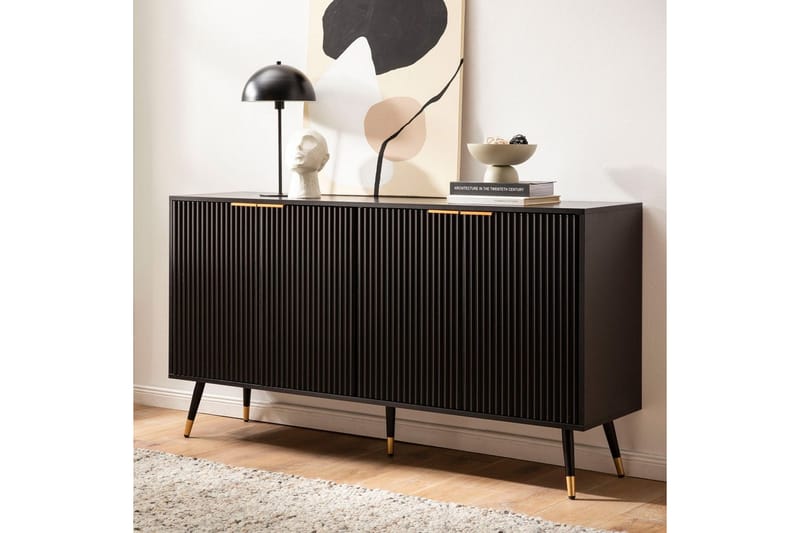 Skænk Wohnling Folieret spånplade egetræslook 150 cm 4 døre moderne - Møbler - Borde - Aflastningsbord - Entrébord