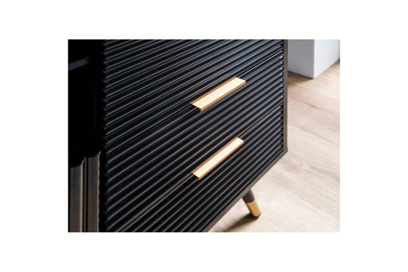 Skænk Wohnling Folieret spånplade egetræslook 77 cm 2 døre 2 skuffer opbevaringsplads moderne - Møbler - Borde - Aflastningsbord - Bakkebord & små borde