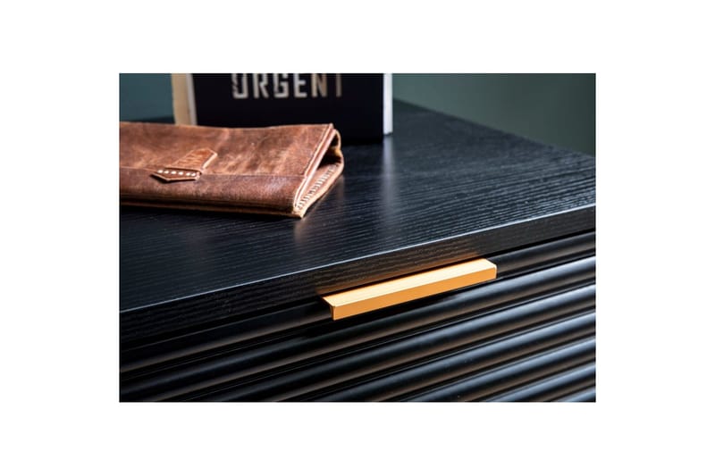 Skænk Wohnling Folieret spånplade egetræslook 77 cm 2 døre 2 skuffer opbevaringsplads moderne - Møbler - Borde - Aflastningsbord - Bakkebord & små borde