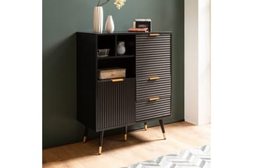 Skænk Wohnling Folieret spånplade egetræslook 77 cm 2 døre 2 skuffer opbevaringsplads moderne - Opbevaring - Opbevaringsmøbler - Skænke & sideboards