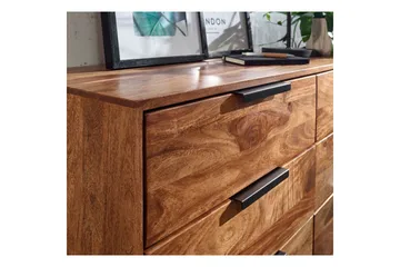 Skænk Wohnling Massivt træ 117 cm 6 skuffer filigran metalben landstil - Opbevaring - Opbevaringsmøbler - Skænke & sideboards