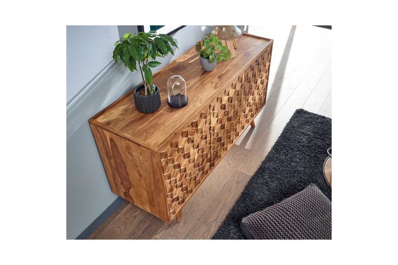 Skænk Wohnling Massivt træ 3D kubeoptik front 138 cm Bondehus - Møbler - Borde - Aflastningsbord - Lampebord