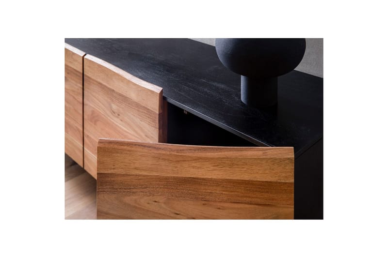 Skænk Wohnling Massivt træ kant 180 cm 4 døre industriel - Opbevaring - Opbevaringsmøbler - Skænke & sideboards