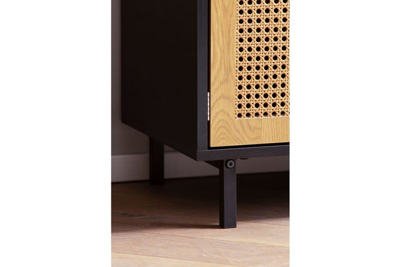 Skænk Wohnling Melaminbelagt MDF 80 cm 2 døre 2 skuffer med wienervæv moderne - Møbler - Borde - Aflastningsbord - Lampebord