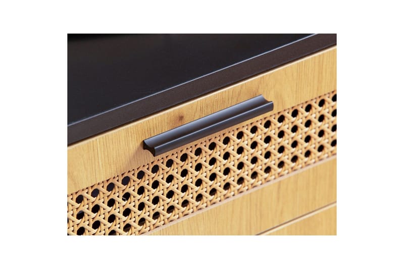 Skænk Wohnling Melaminbelagt MDF 80 cm 2 døre 2 skuffer med wienervæv moderne - Møbler - Borde - Aflastningsbord - Bakkebord & små borde