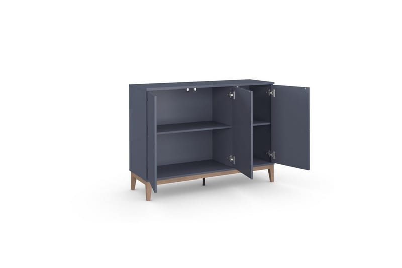 Skænk Pelle 120x41x85 cm, Grå/Wotan Eg - 120x41x85 cm, Grå/Wotan Eg - Opbevaring - Opbevaringsmøbler - Skænke & sideboards