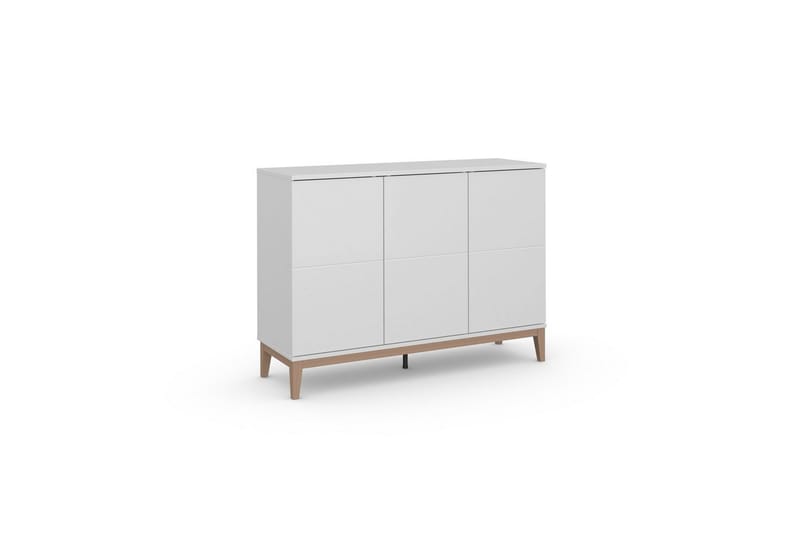 Skænk Pelle 120x41x85 cm, Hvid/Wotan Eg - 120x41x85 cm, Hvid/Wotan Eg - Opbevaring - Opbevaringsmøbler - Skænke & sideboards
