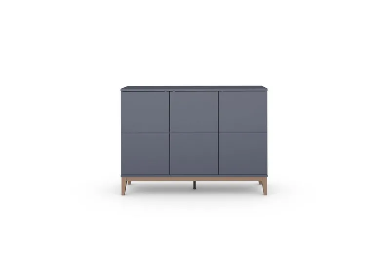 Skænk Pelle 120x41x85 cm, Grå/Wotan Eg - 120x41x85 cm, Grå/Wotan Eg - Opbevaring - Opbevaringsmøbler - Skænke & sideboards
