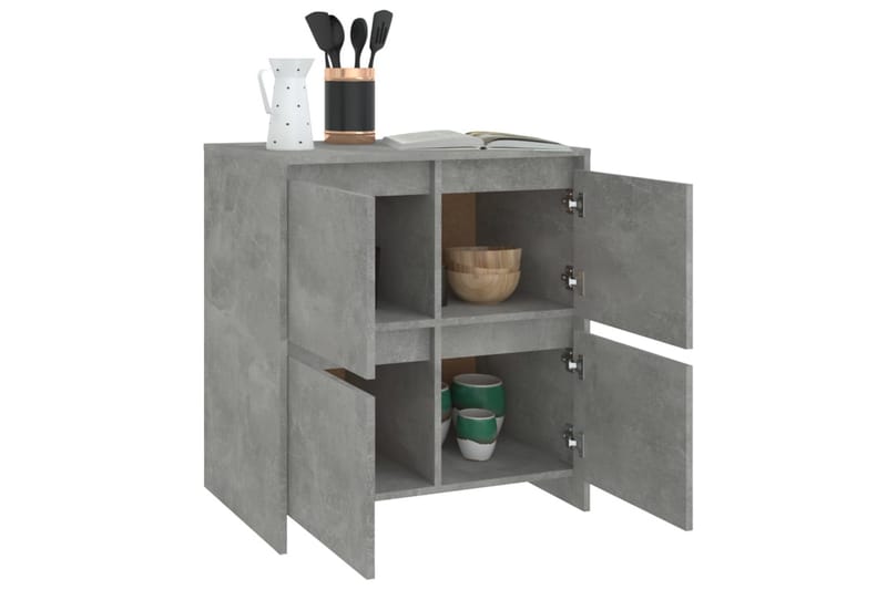 skænke 2 stk. 70x41x75 cm spånplade betongrå - Grå - Opbevaring - Opbevaringsmøbler - Skænke & sideboards