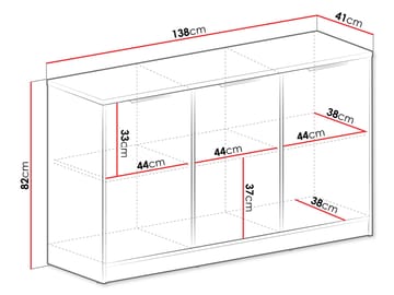 skab Bali lux brun, hvid - brun, hvid - Opbevaring - Opbevaringsmøbler - Skænke & sideboards