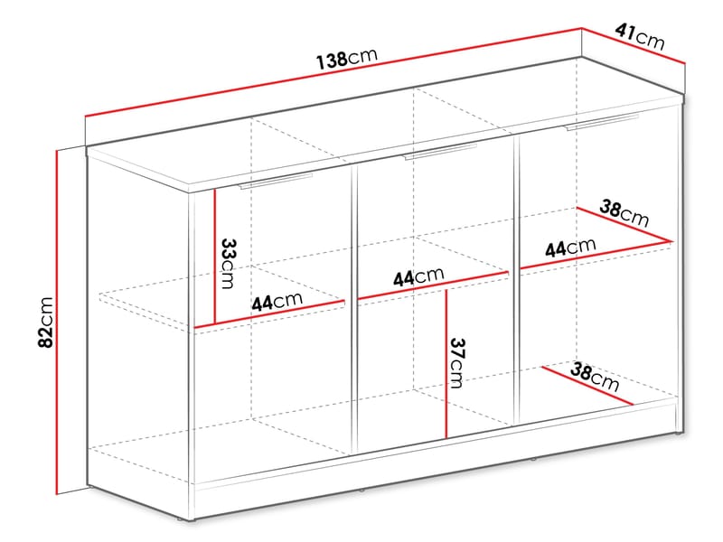 skab Bali lux brun, hvid - brun, hvid - Opbevaring - Opbevaringsmøbler - Skænke & sideboards