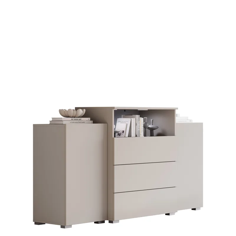 skab Kommode 2 døre 3 skuffer URBAN URBIII1500 beige