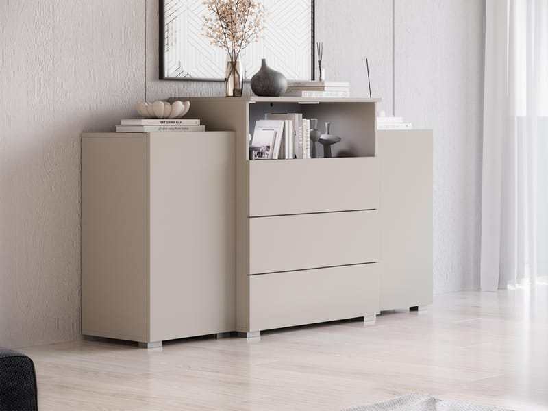 skab Kommode 2 døre 3 skuffer URBAN URBIII1500 beige - Opbevaring - Opbevaringsmøbler - Skænke & sideboards