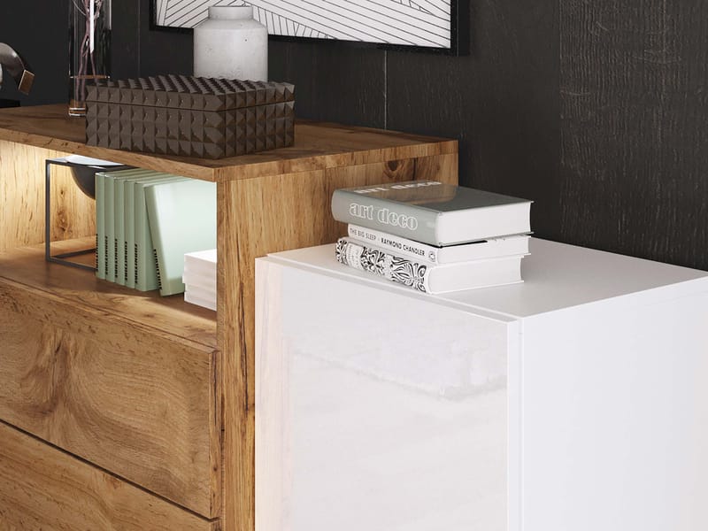 skab Kommode 2 døre 3 skuffer URBAN URBIII1500 grå, brun - Opbevaring - Opbevaringsmøbler - Skænke & sideboards