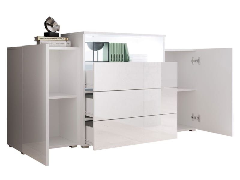 skab Kommode 2 døre 3 skuffer URBAN URBIII1500 + LED grå, brun - Opbevaring - Opbevaringsmøbler - Skænke & sideboards
